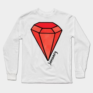 January Garnet Birthstone Long Sleeve T-Shirt